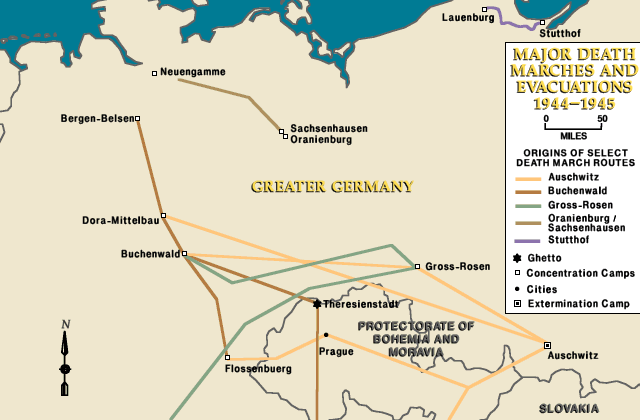 Major Death Marches and Evacuations 1944-45